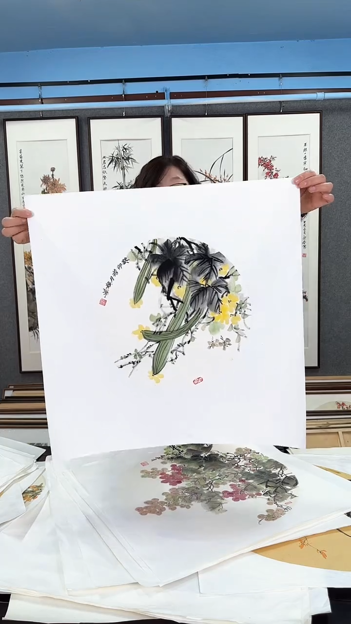 【闪购商品】国画精美画芯  丝瓜  