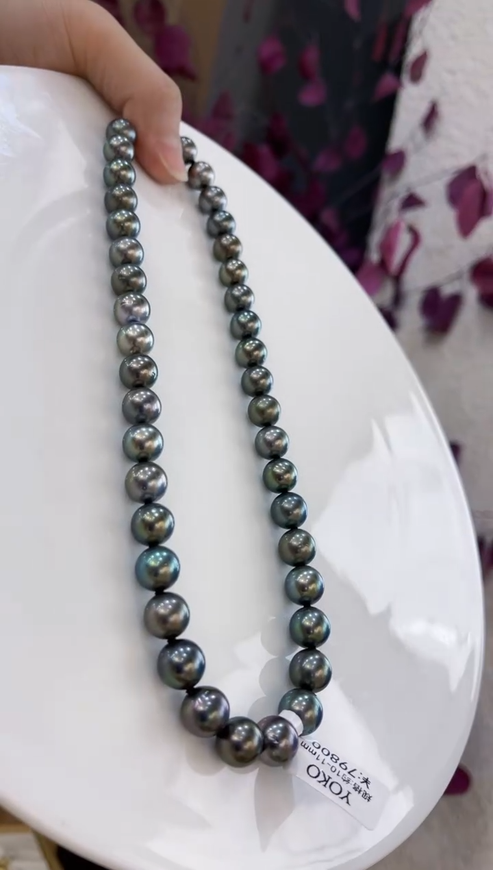 【闪购商品】海水珍珠颈饰银S925镶嵌大溪地10-11mm