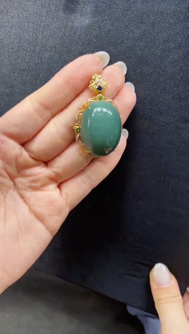 【闪购商品】和田玉吊坠18K金镶嵌多样性发一Z