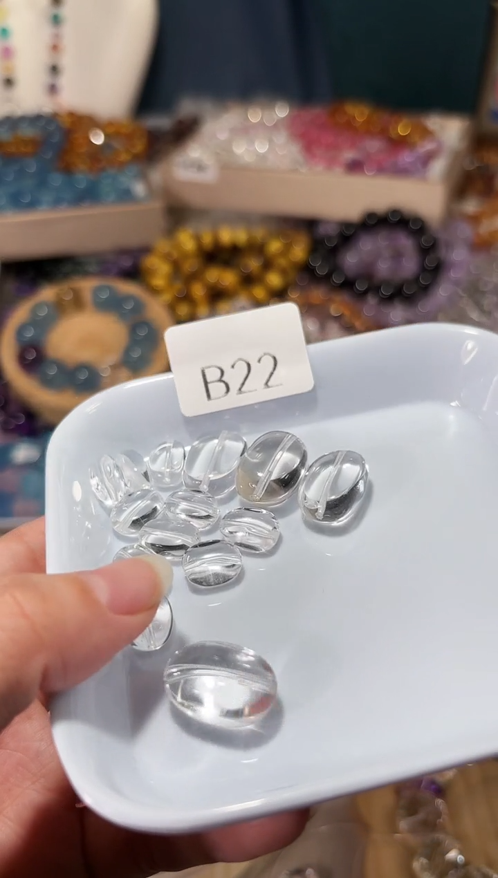 未镶嵌手串水晶C*B22白水晶糖豆拍2