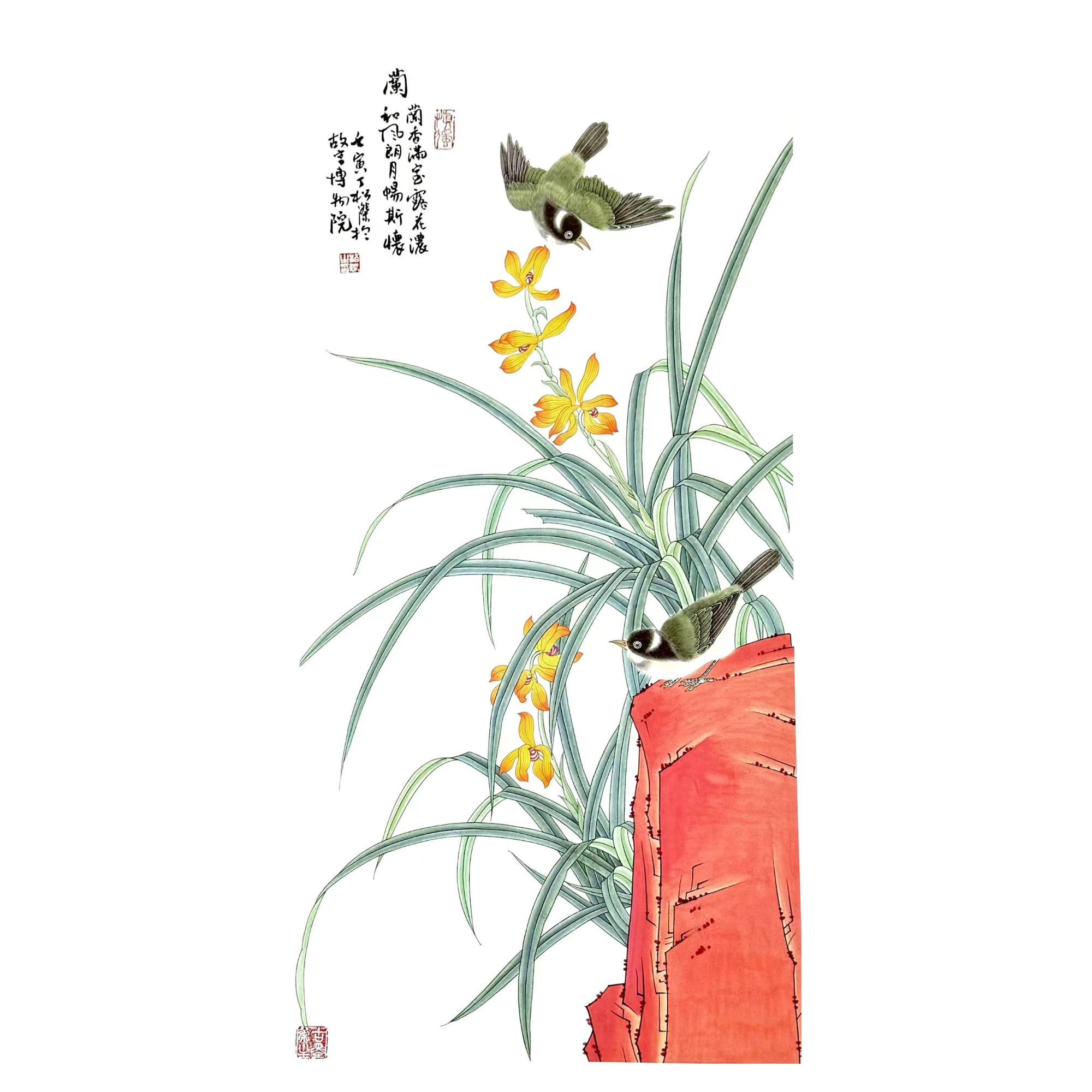 中国画都/四条屏兰/丁松杰/绘画作品