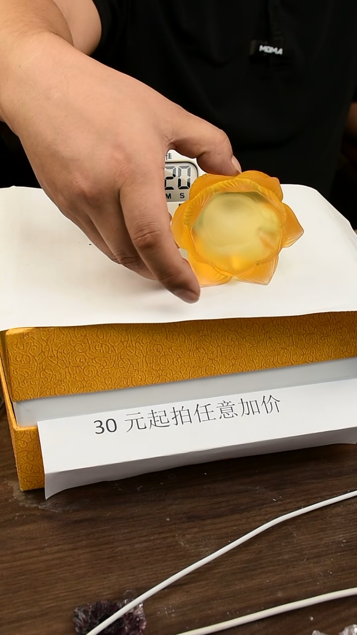 手工艺品琉璃古法琉璃莲花烛台摆件