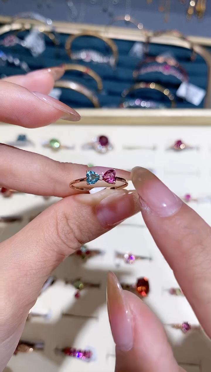 【闪购商品】碧玺戒指18K金镶嵌戒指