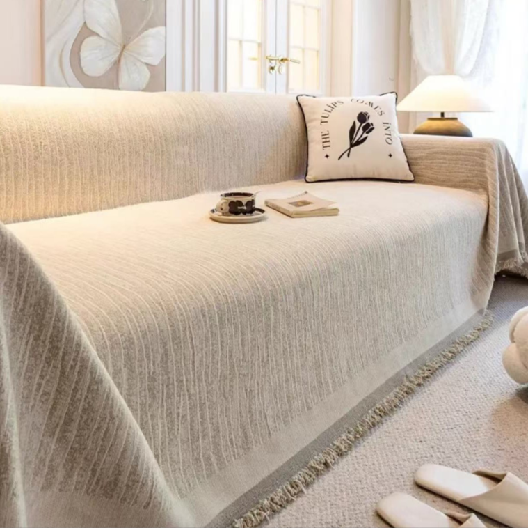 【初晨】新款加厚防猫抓万能通用型沙发巾一片式全盖雪尼尔