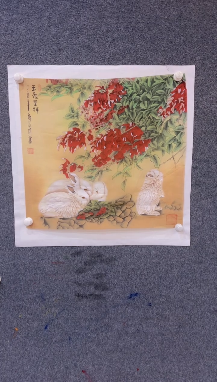 【闪购商品】国画1.31国展-郑志宗斗方丝绢-动物43