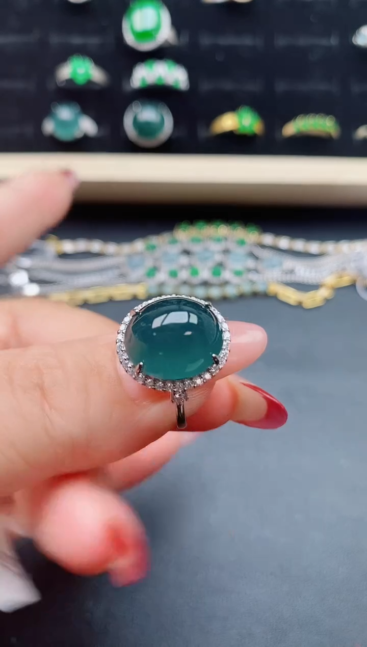 【闪购商品】翡翠戒指银S925镶嵌321321