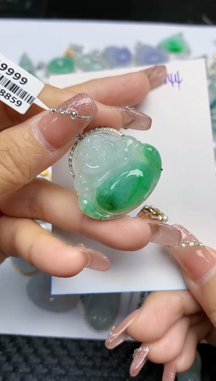 【闪购商品】翡翠颈饰18K金镶嵌天然A货翡翠 244