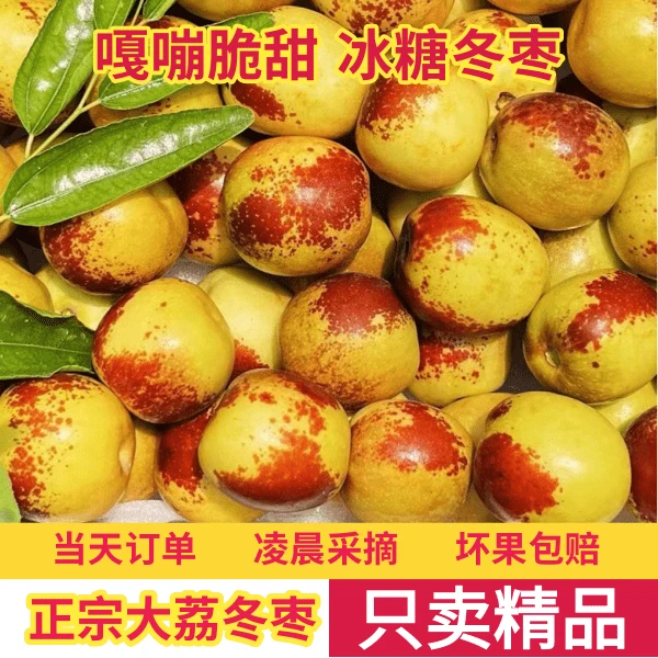 大荔冬枣陕西大荔冬枣新鲜水果当季整箱盒装脆甜多汁冬枣