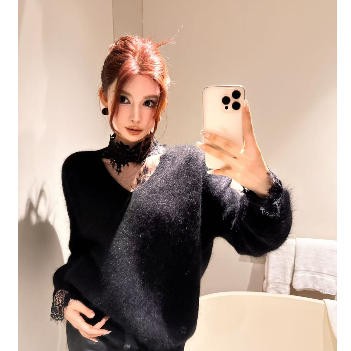 婉君T【千金公主】“560g羊毛+兔毛 雪雕纱线”重磅毛衣LWJ25D4M3814