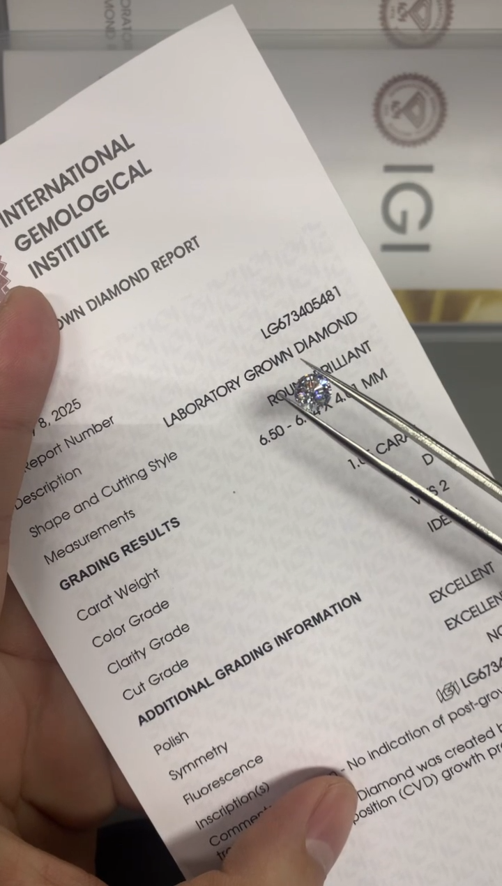 【闪购商品】实验室培育钻石裸石未镶嵌1.05D673405481