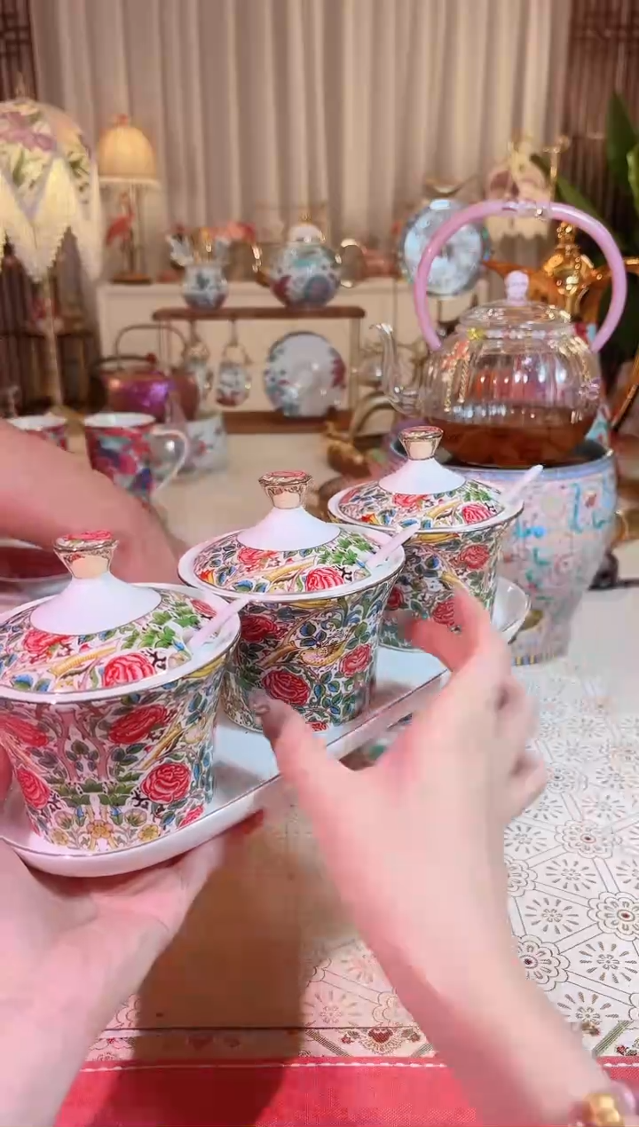 【闪购商品】瓷玫瑰花园 调味罐