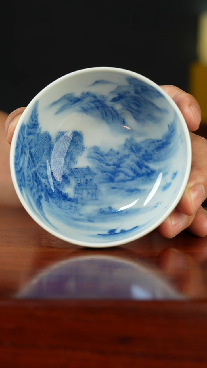 祖传窑真柴窑传承400年山水杯··