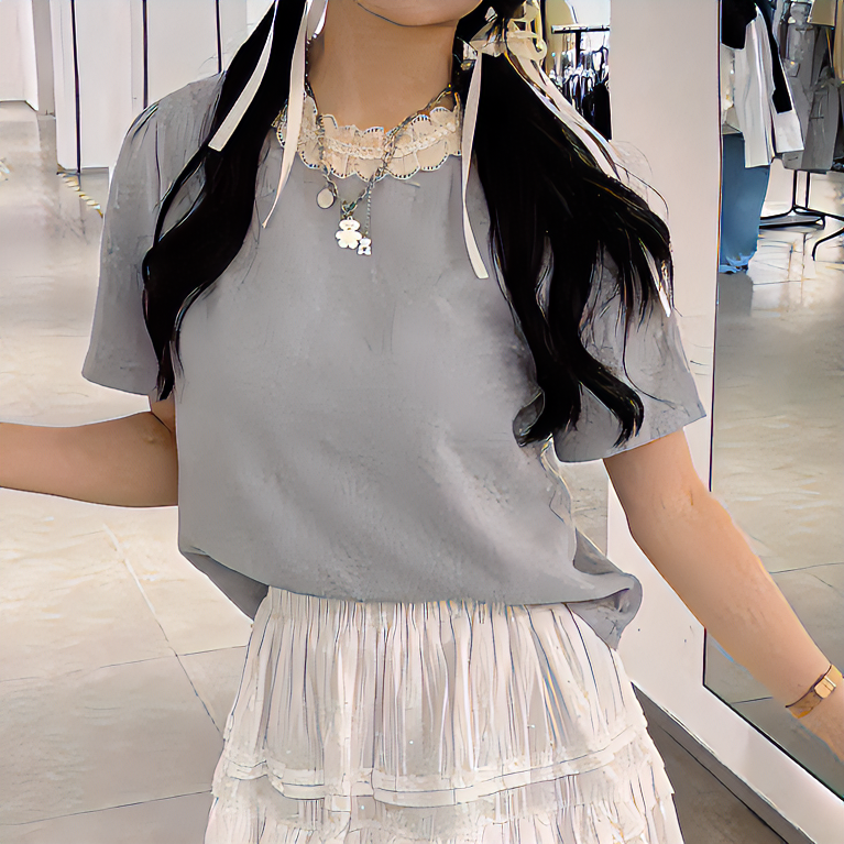 2025夏季款显瘦白色高腰时尚百搭夏季圆领设计感仿亚麻衬衣