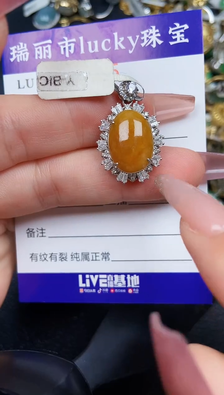 翡翠银S925镶嵌颈饰5085