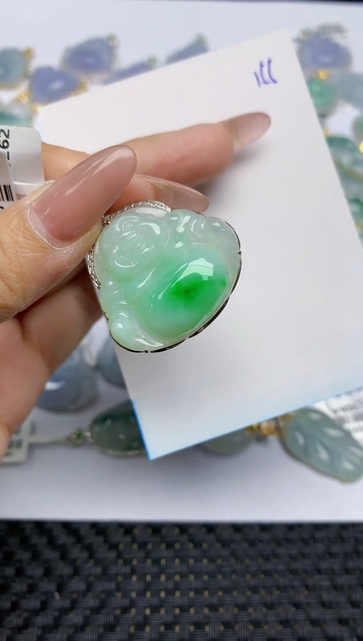 【闪购商品】翡翠颈饰18K金镶嵌天然A货翡翠 154