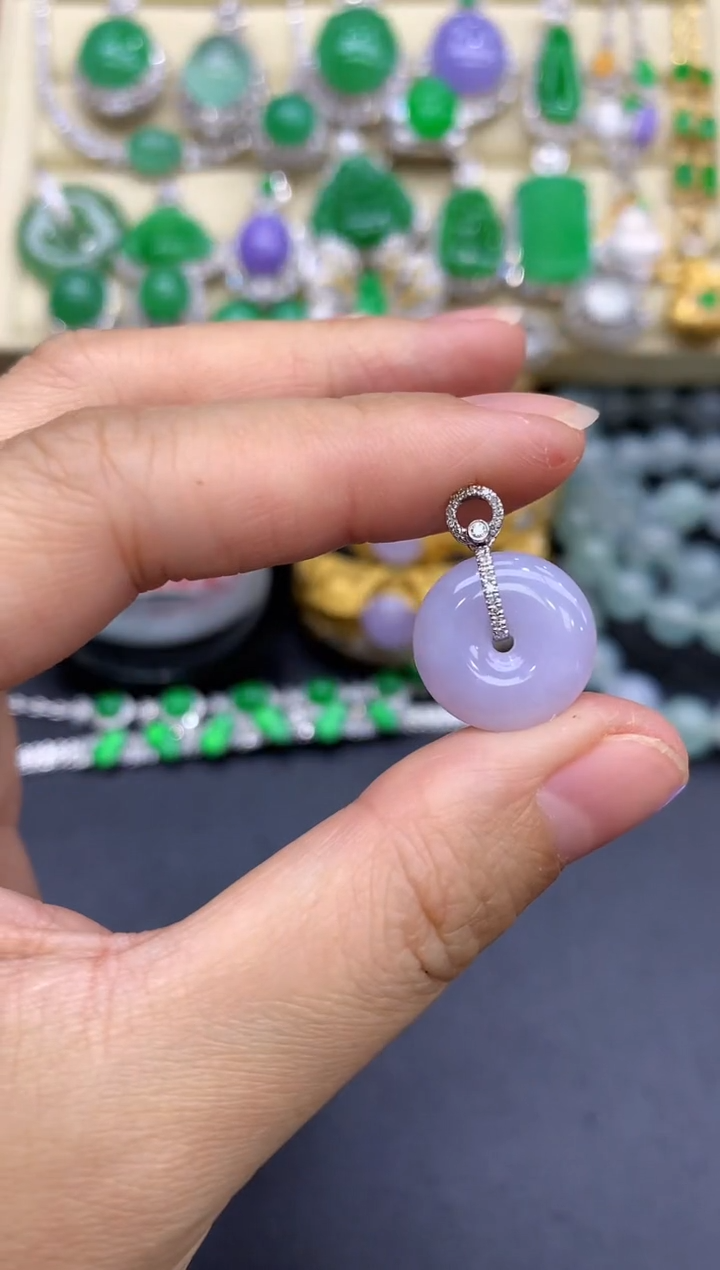 颈饰18K金镶嵌翡翠202-中国好珍宝