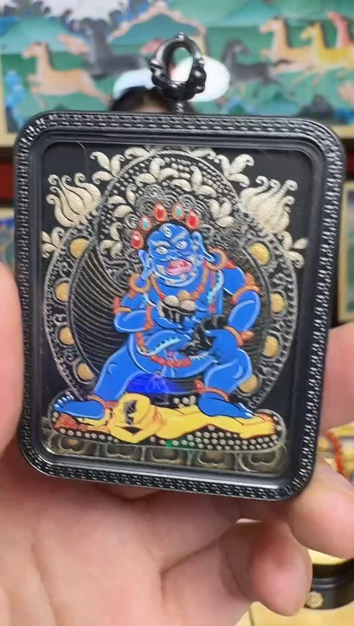 吊坠黑C-热贡纯手绘