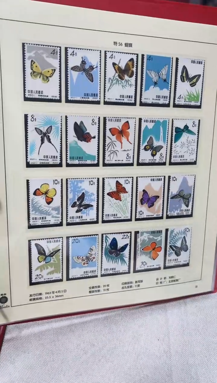 特56 蝴蝶套票 封装评级 邮票