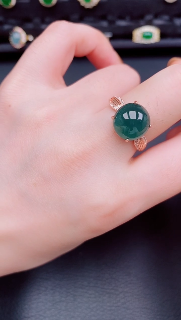 【闪购商品】翡翠戒指银S925镶嵌天然a货翡翠249