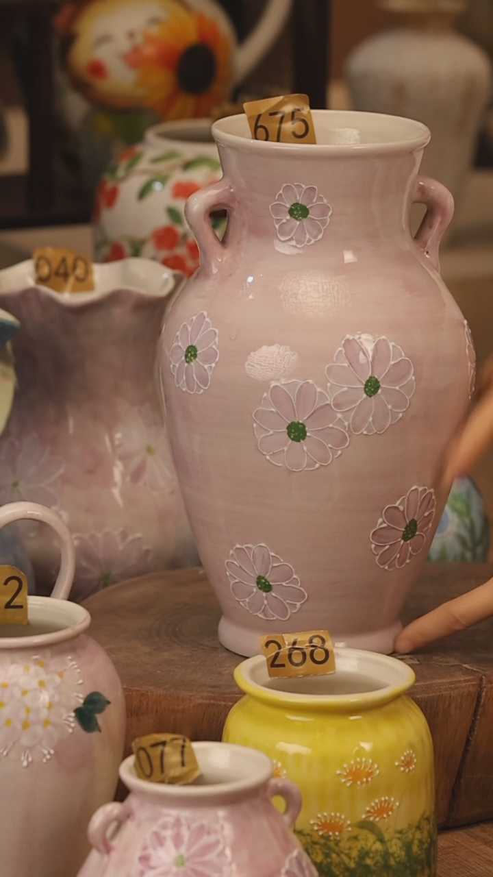 陶瓷景德镇设计师手作花器摆件侘寂风@M275@