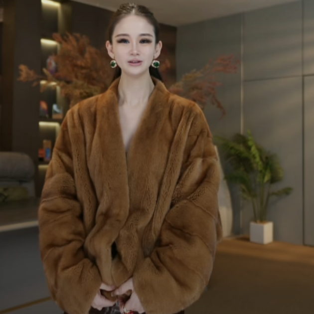 【暖金熠熠】水貂外套 都市光泽贵气保暖时尚XJ025557款