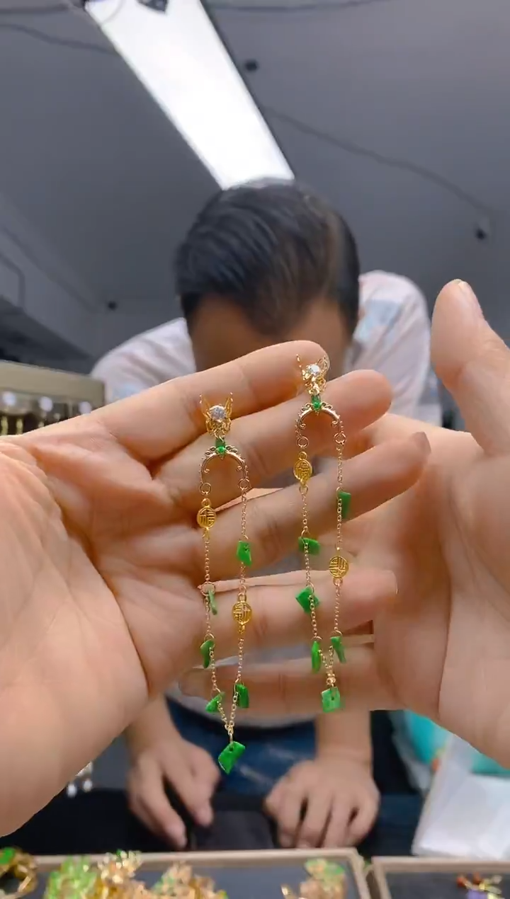 【闪购商品】翡翠耳饰合金276翡翠耳钉