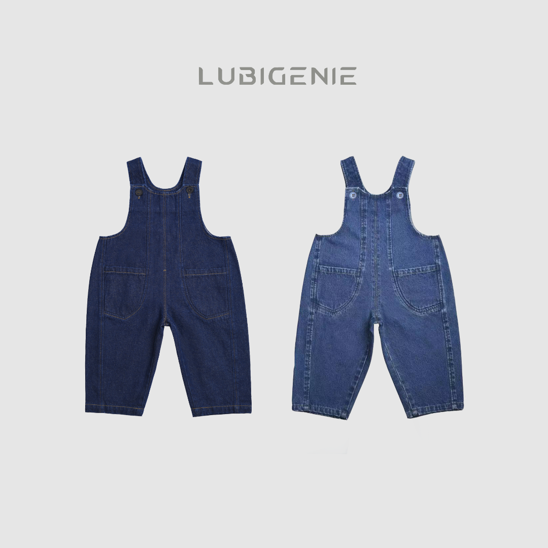 【潘先生高定】100%棉水洗牛仔背带裤裤婴儿衣服