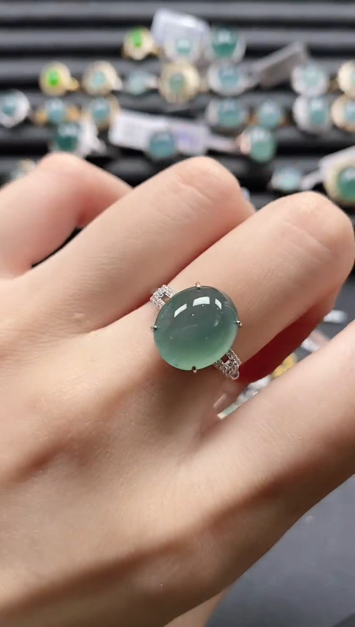 【闪购商品】翡翠戒指银S925镶嵌1111
