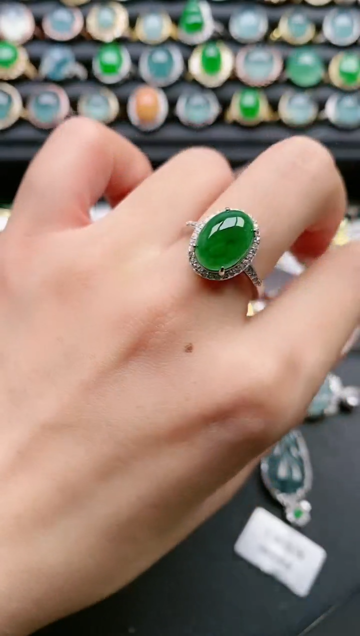 【闪购商品】翡翠戒指银S925镶嵌1111111