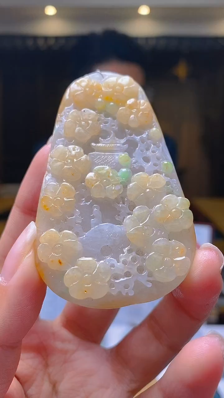 未镶嵌定制翡翠KK翡翠毛货吊坠-2