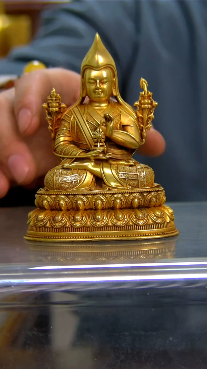 【闪购商品】紫铜鎏金 宗巴卡 10公分