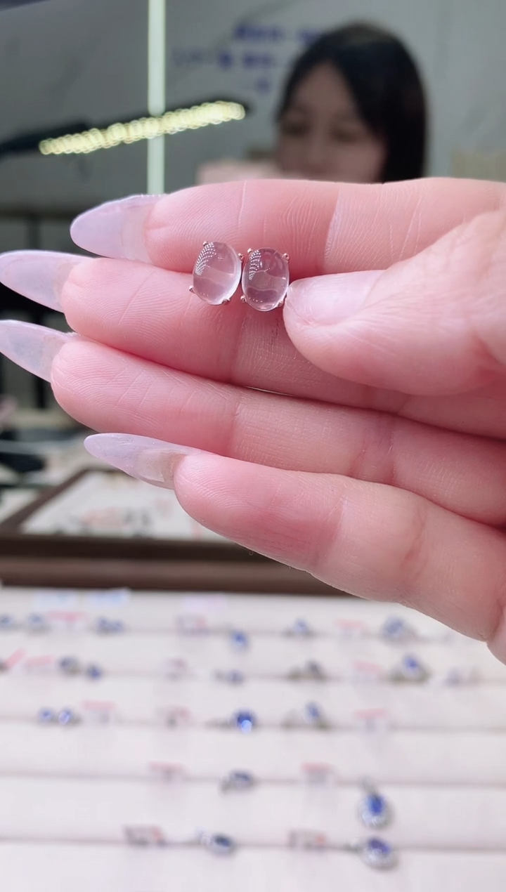 【闪购商品】芙蓉石耳饰银S925镶嵌102-12