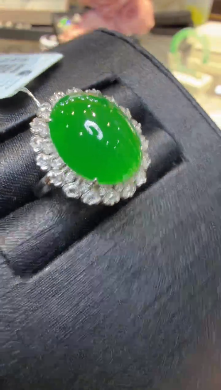 18K金镶嵌戒指翡翠多样性团购发一件