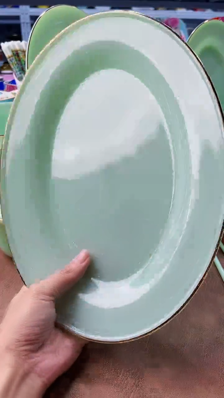 玉瓷12英寸鱼盘一只景德镇 