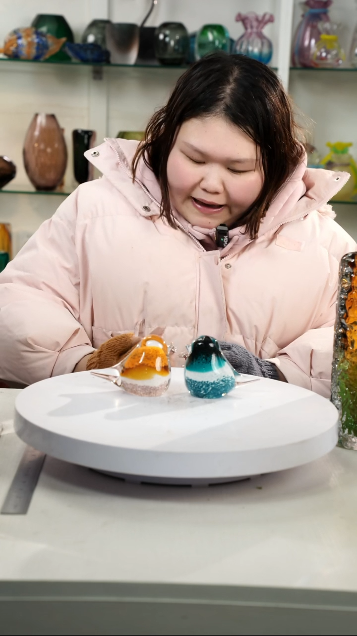 【闪购商品】无铅玻璃【弘扬】高轻奢琉璃花器微瑕福利一对