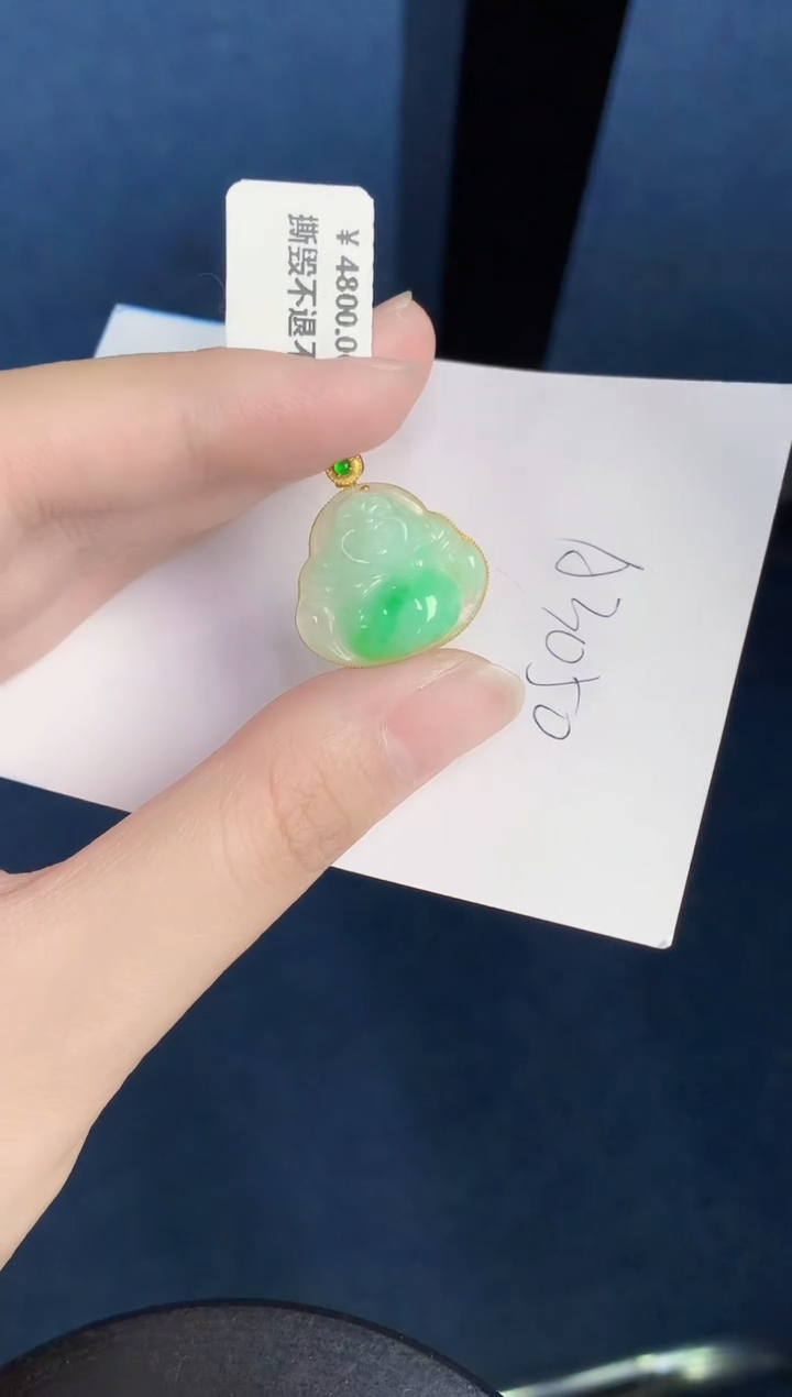 翡翠18K金镶嵌颈饰000000000