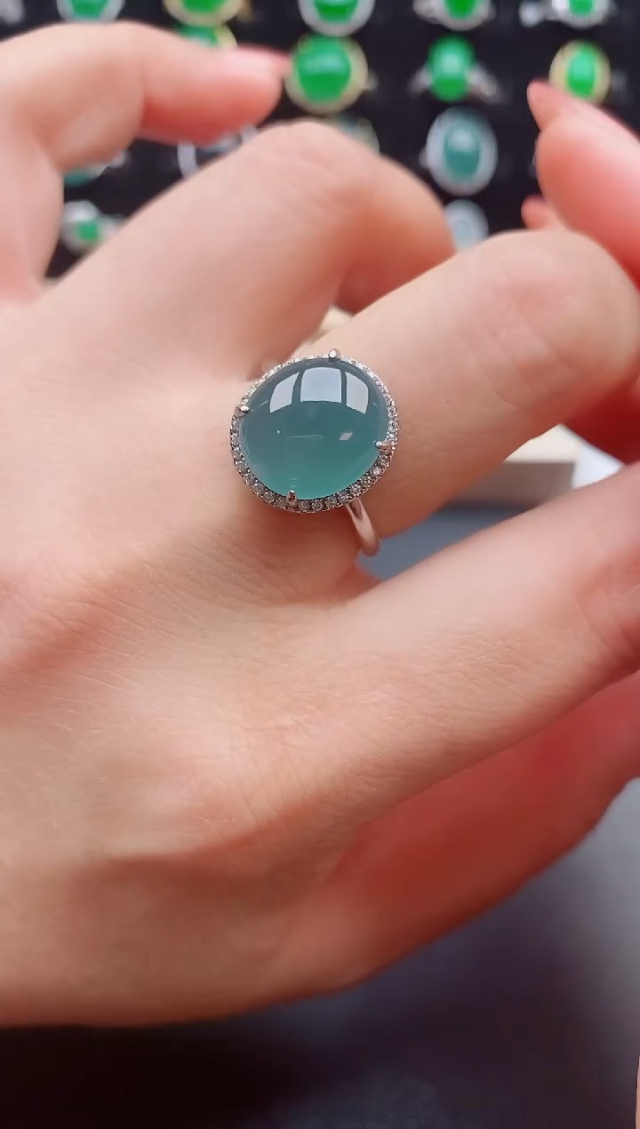 【闪购商品】翡翠戒指银S925镶嵌50800