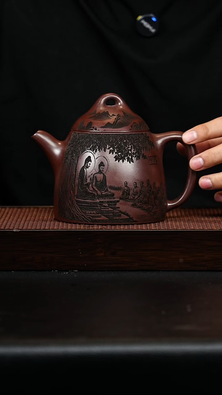 茶壶紫砂宜兴紫砂 朝圣 石红秦权