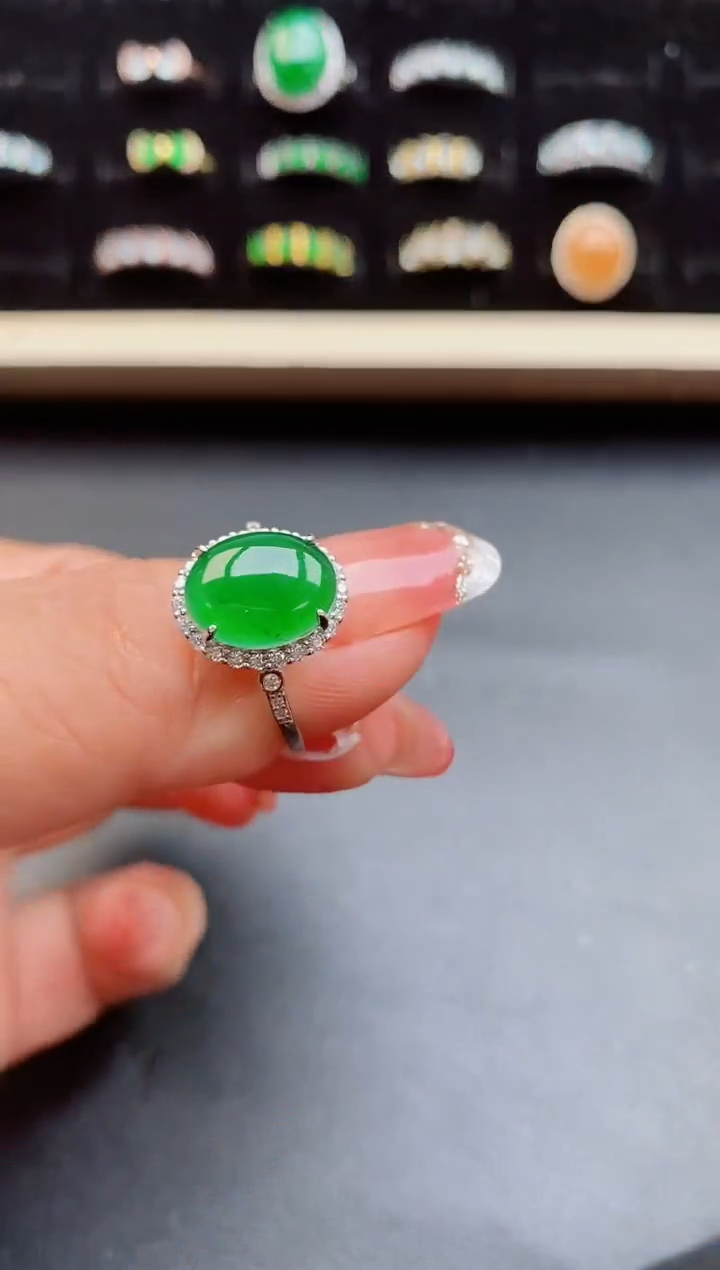 【闪购商品】翡翠戒指银S925镶嵌12121