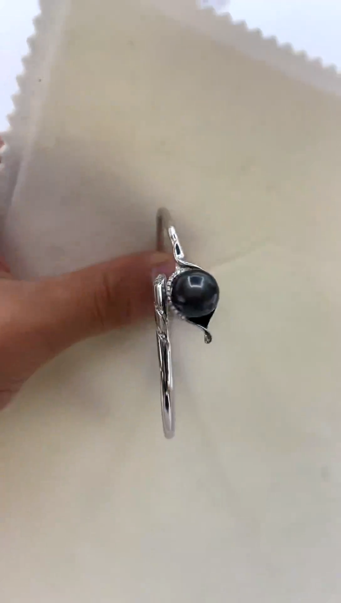 银S925镶嵌手镯海水珍珠11-12