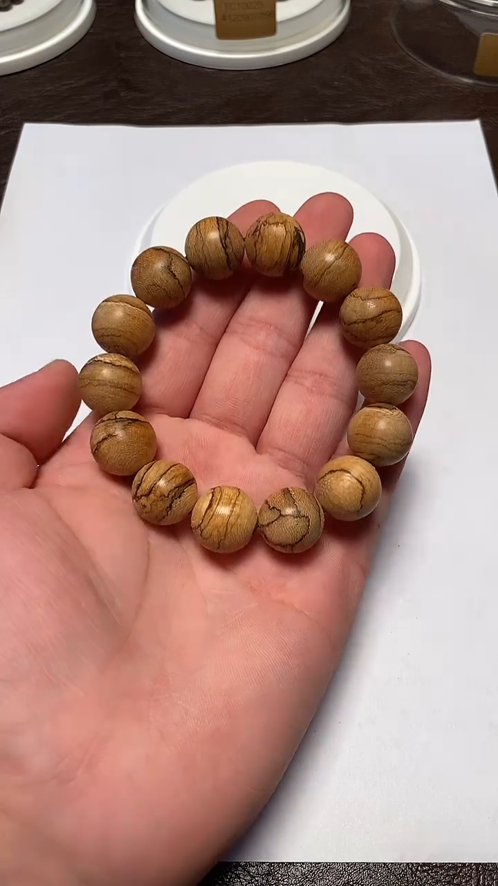 沉香手串纹****今TC08008沉香天然野达拉干花珠单圈