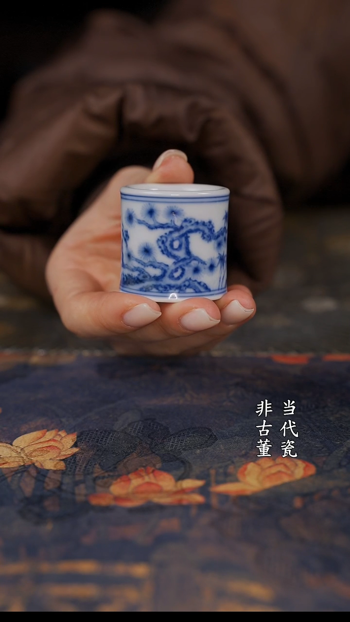 望月怀古松竹梅扳指盖置