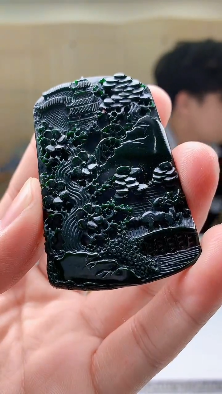 【闪购商品】定制翡翠未镶嵌5145bb-毛货挂件赠珠链