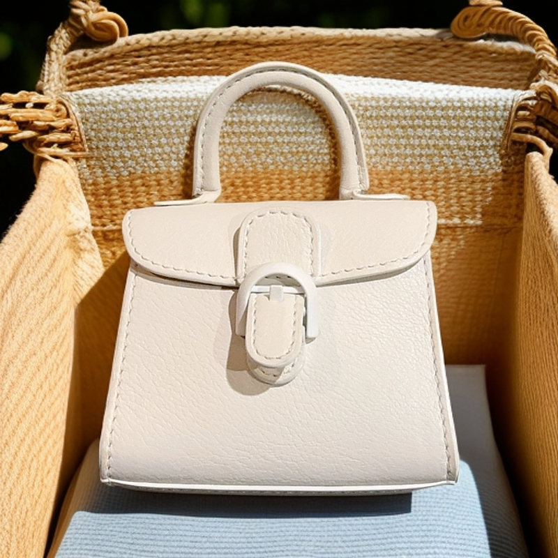 95新 Delvaux/德尔沃  白色手提包  1219 3344 