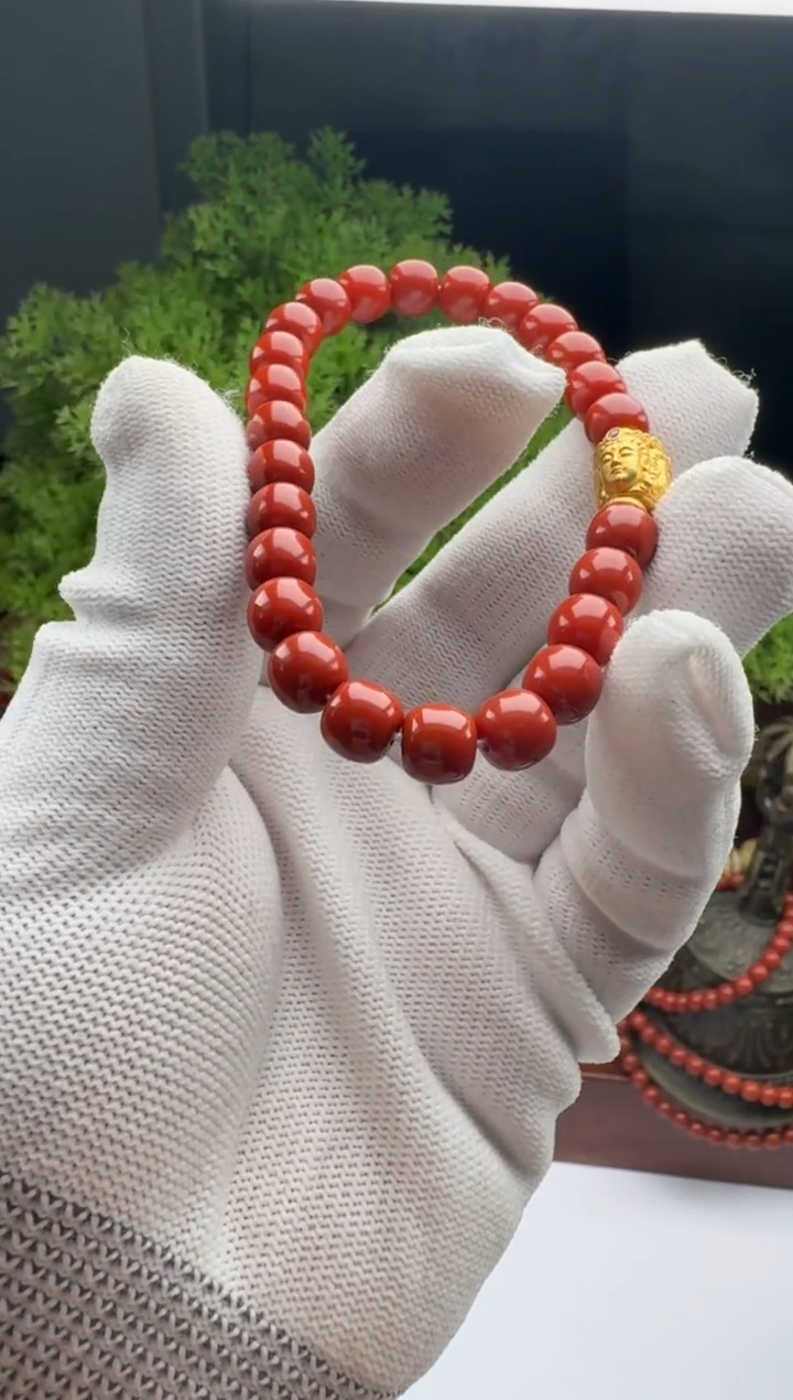 【闪购商品】南红玛瑙手串手串18K金镶嵌手串手串