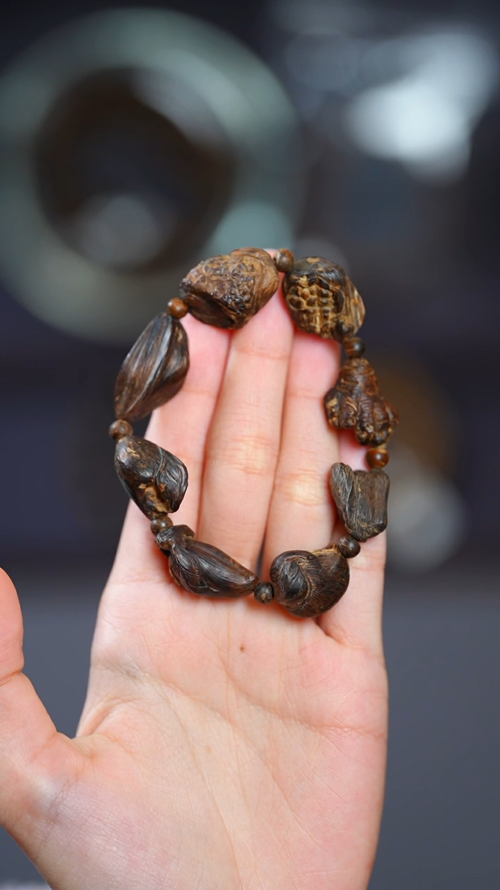 【闪购商品】沉香手串吉祥八宝达拉干沉水级沉香单圈手串