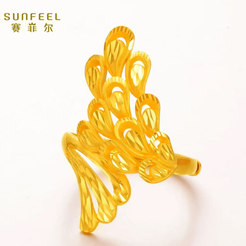 SUNFEEL/赛菲尔【活动专场】足金999.9黄金凤尾款戒指气质
