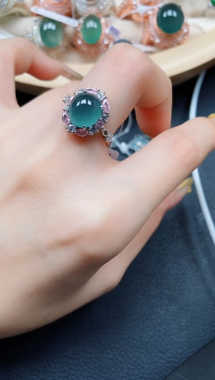 【闪购商品】翡翠戒指银S925镶嵌翡翠