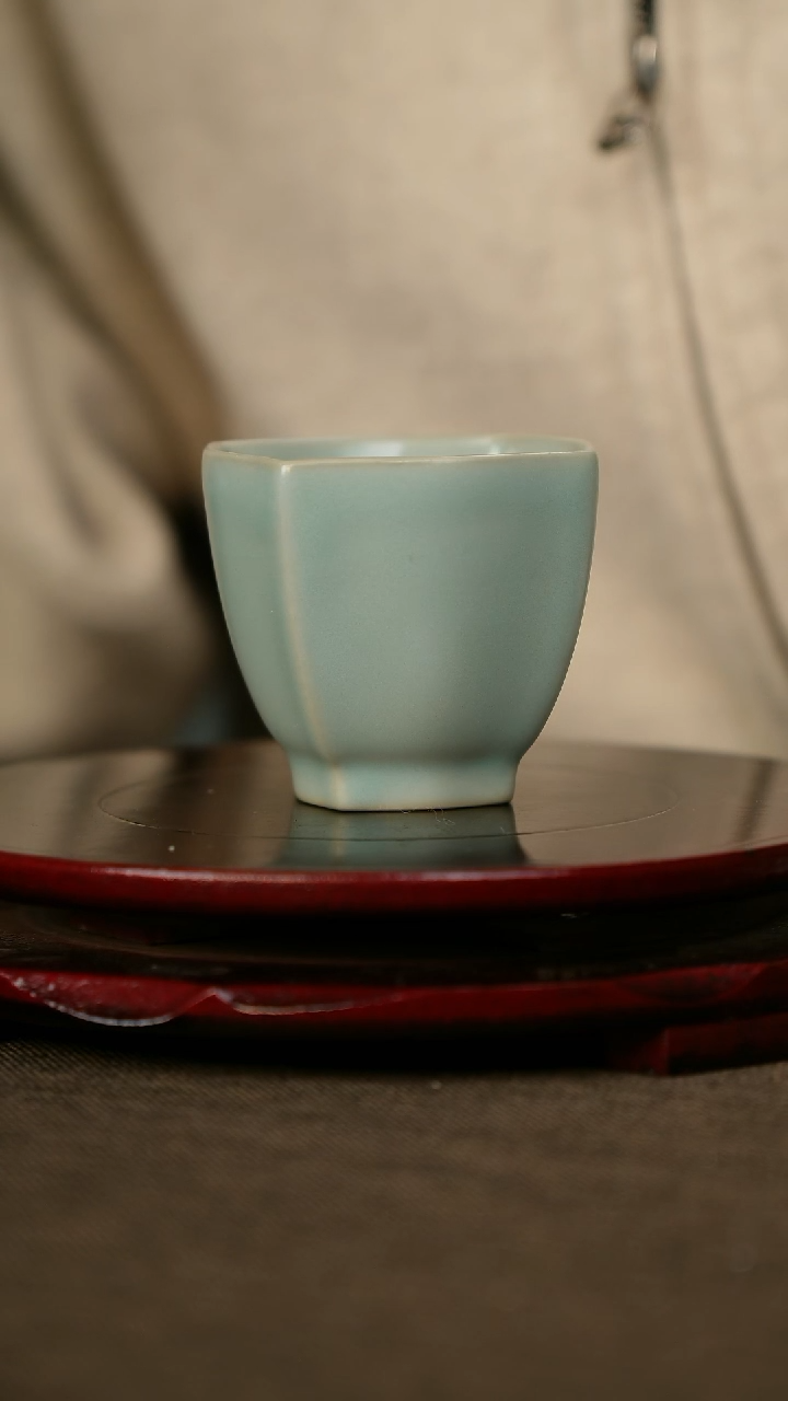 全品 四方杯 支钉烧 仿古釉