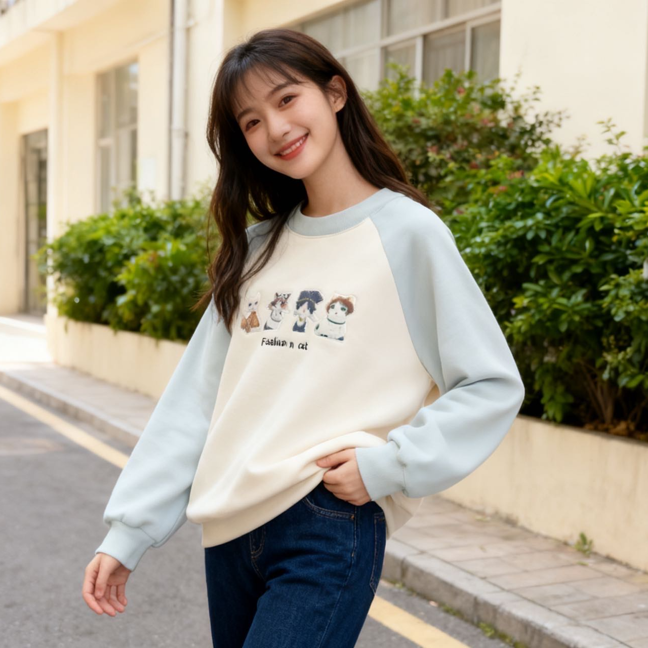 9636139高端专享秋冬款青少年加绒卫衣浅绿（靠谱）